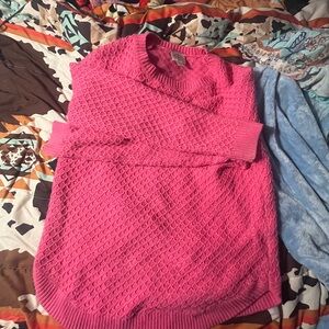 St. John's Bay Hot Pink Textured Crewneck Sweater